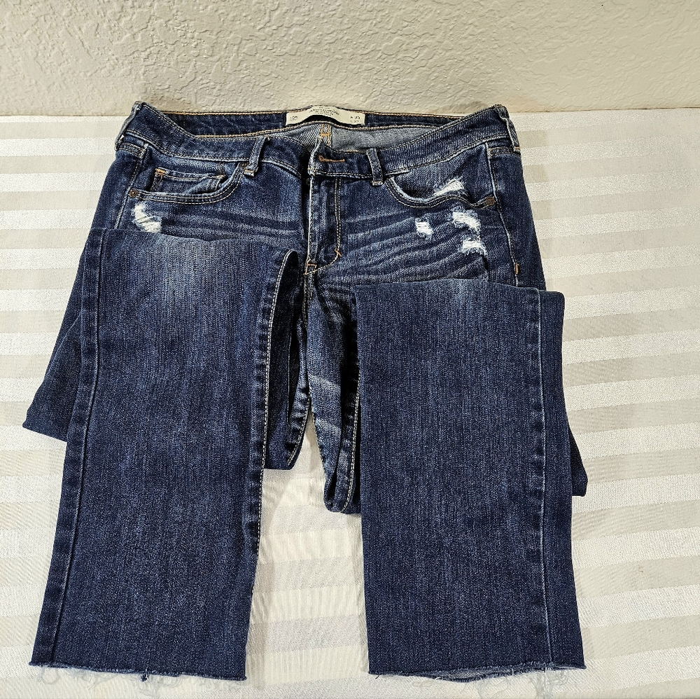 Abercrombie & Fitch Dark Wash Distressed Jeans